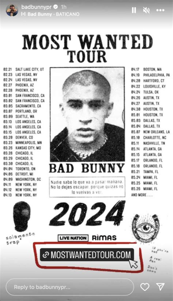 Bad Bunny Announces His ‘Most Wanted’ Tour For 2024