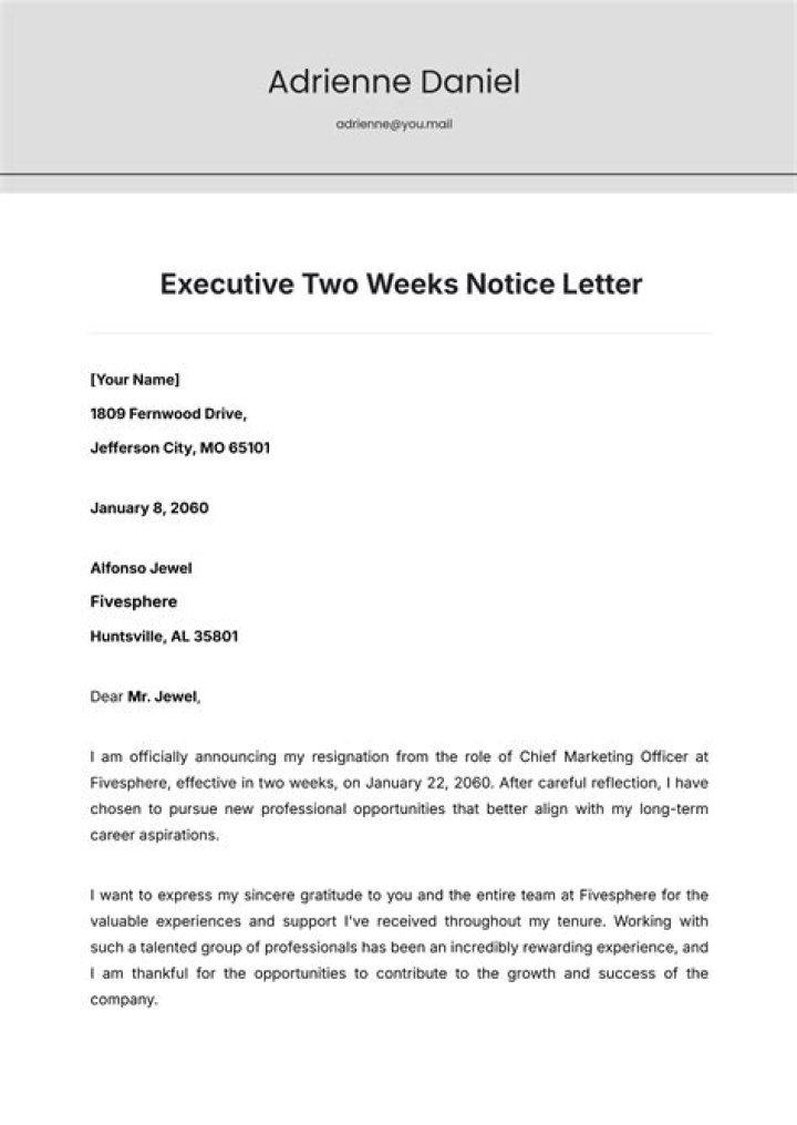 How to Write a Two-Week Notice, According to Career Experts