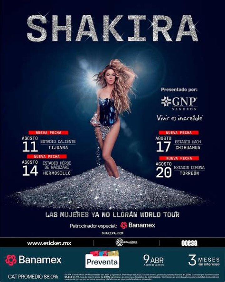 Shakira SRO's 5 Mexican Concerts for OCESA & Shakira Bewitches Thousands of Colombians