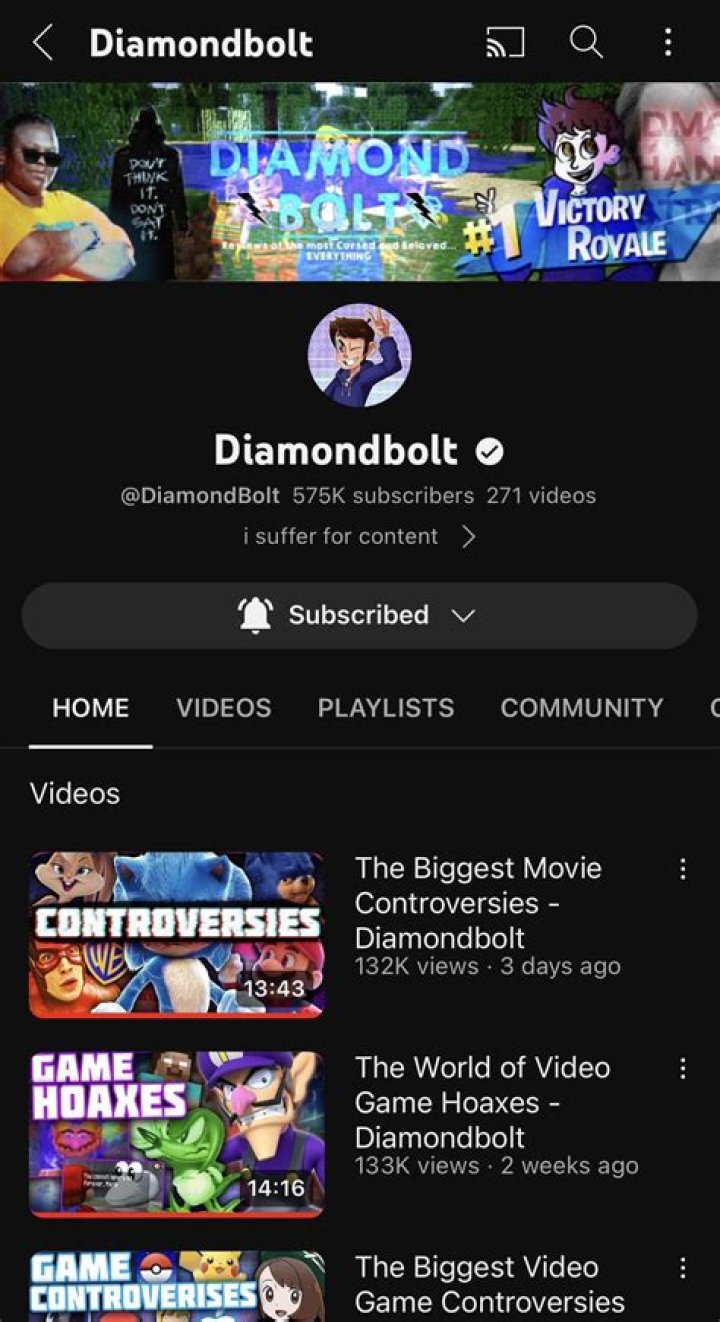 Similar Youtubers to Diamondbolt